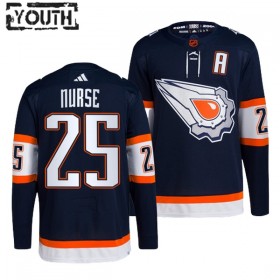 Dresovi Edmonton Oilers Darnell Nurse 25 Adidas 2022-23 Reverse Retro 2.0 Navy Authentic - Dječji